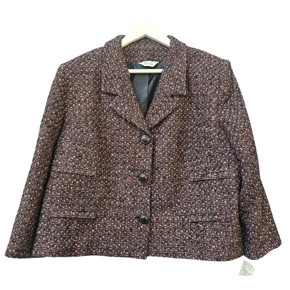 Bleyle 14 Petite Tweed Blazer Jacket Wool Mohair Blend - Picture 1 of 13